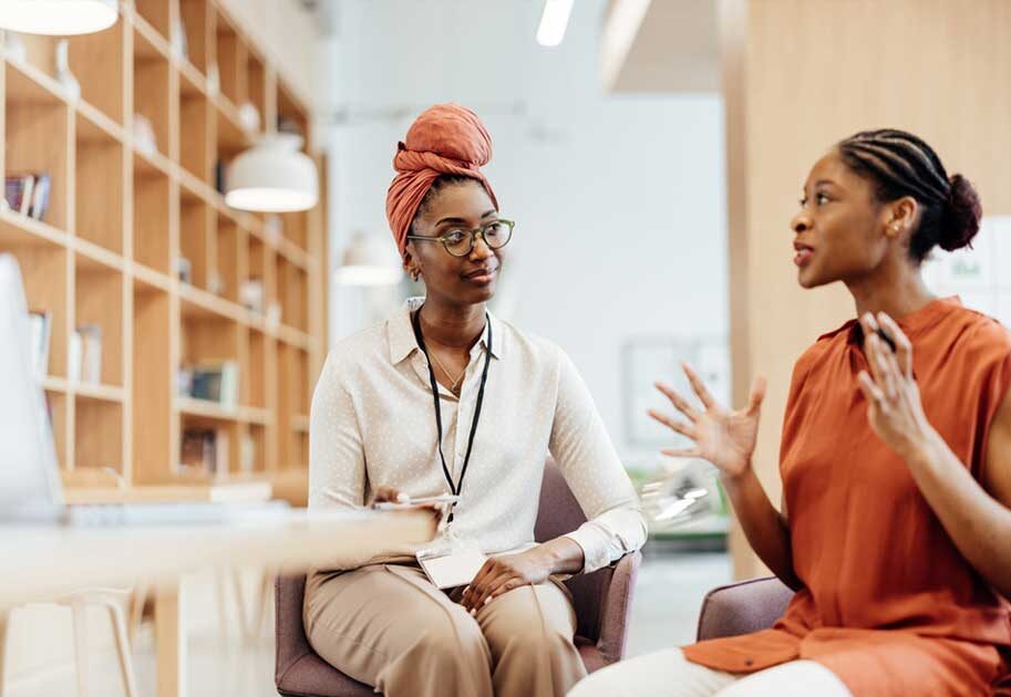 Two women having a conversation