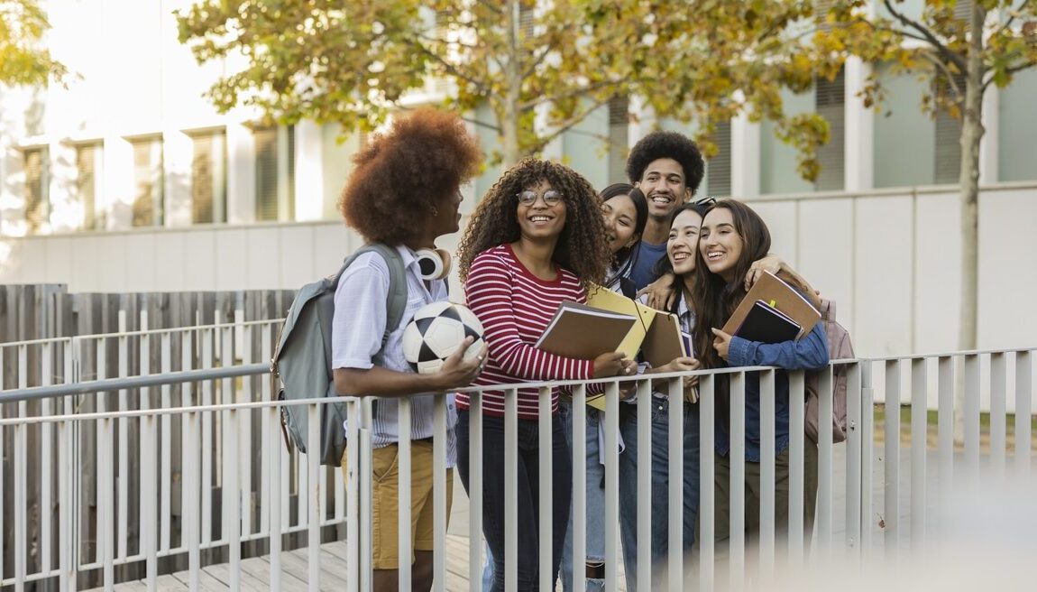 Youth of the future socialising after classes