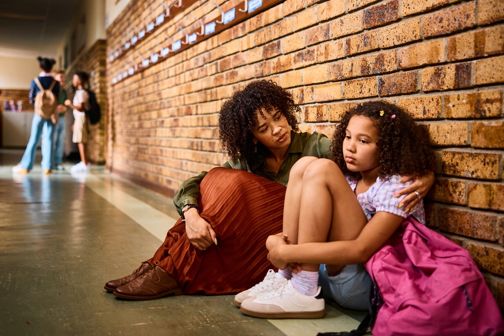Teacher consoling learner